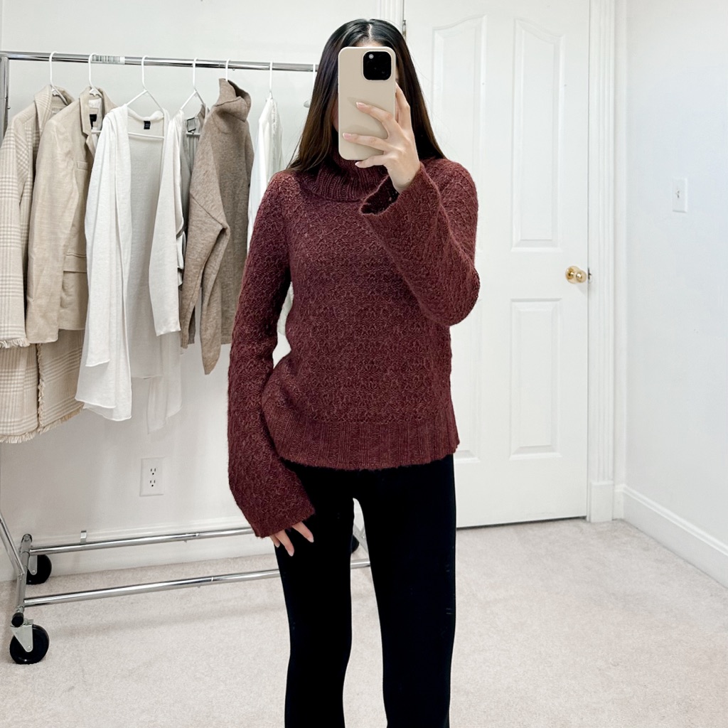 Peruvian Connection Loose Knit Baby Alpaca Blend Cowl Neck Sweater In Red